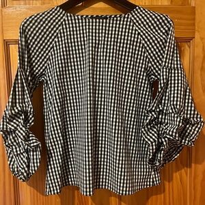 Classic Black and white Gingham Saks Fifth Avenue top. Hand wash cold.
